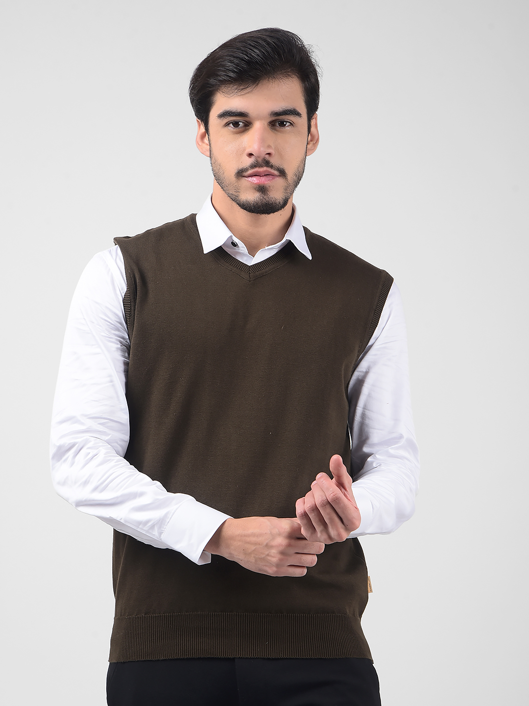 Numero Uno Men Solid Olive Sweater